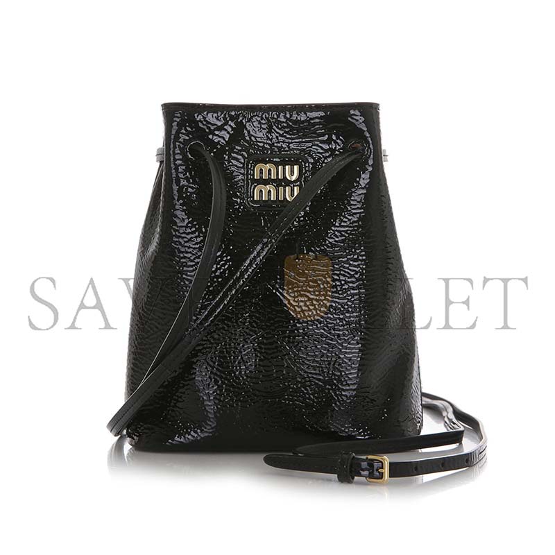 MIU MIU NAFLAC PATENT LEATHER BLACK MINI BAG 5NF460 (17*14*6cm)